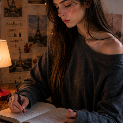 noelia estudiando